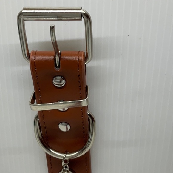 Genuine leather brown color dog collar belt extra large - Picture 3 of 8